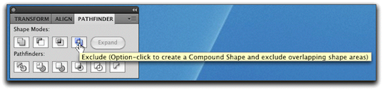 Illustrator CS5: Shape Mode - Exclude