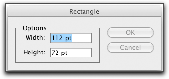 Illustrator rectangle tool dialog box