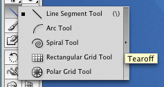 Illustrator CS4 line tool tearoff