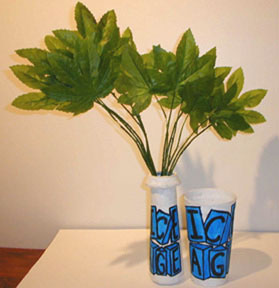 Ice Age Pizza Tumbler and Jelly Jar with Ginkgo Leaves