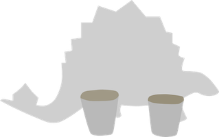 bacside of CCC (Continuous Caveman Coverage) Tabletop Stegosaurus